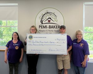 Pemi-Baker Hospice & Home Health receives donation from Grafton County Pemi-Baker Centennial Lion's Club Members