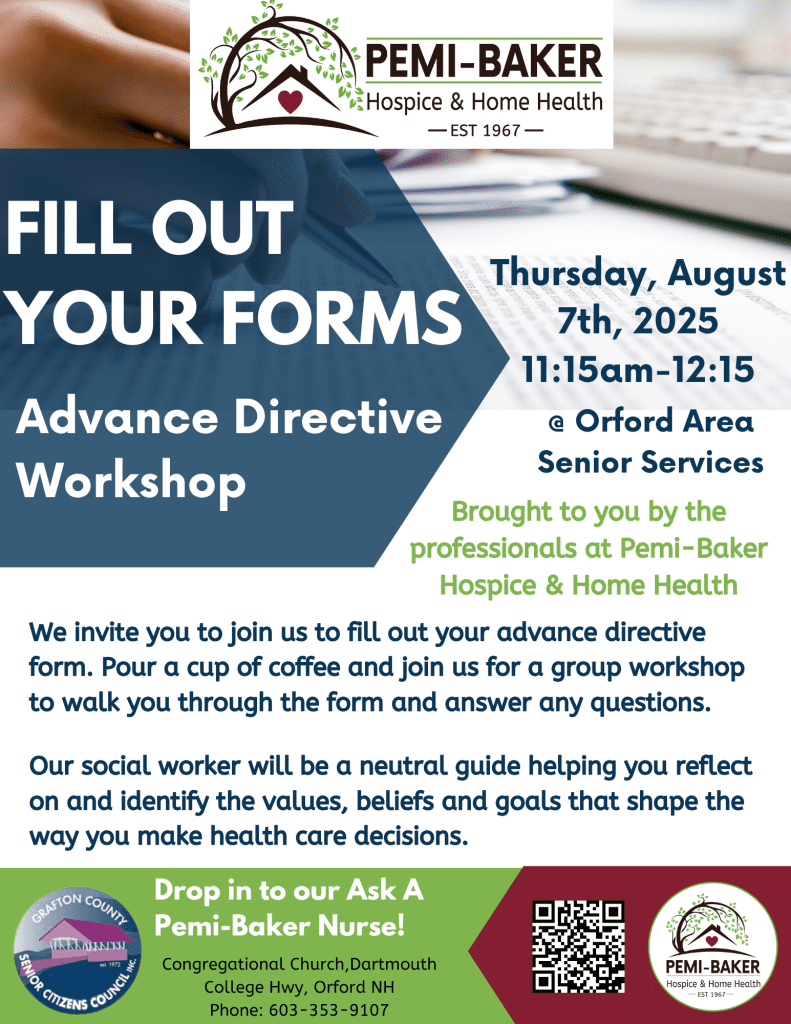 Pemi-Baker Hospice & Home Health Advance Directive Workshop in Orford