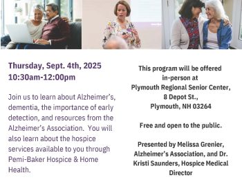 Pemi-Baker Hospice & Home Health, National Alzheimer's Association special presentation