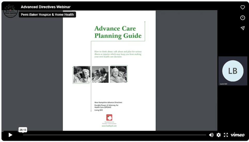 Advanced Care Planning with Pemi-Baker Hospice & Home Health