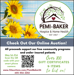 Pemi-Baker Hospice & Home Health Auction ad with QR code